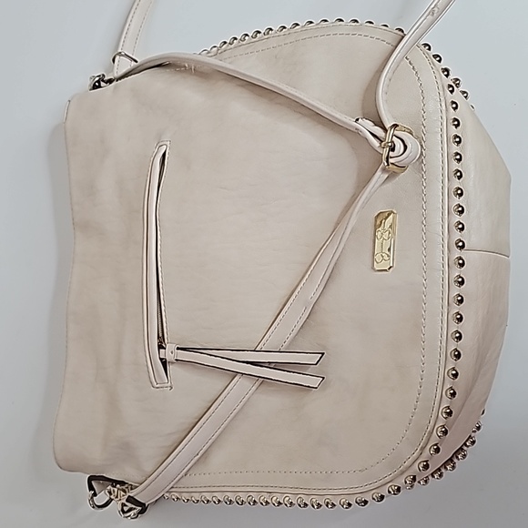 Jessica Simpson Zip LeatherExterior Bags & Handbags, Cream Crossbody - Picture 2 of 16